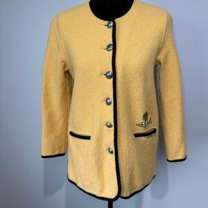 Yellow Women's Jacket with Black Trim